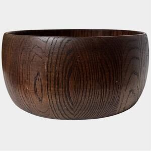 Large Wooden Salad Serving Bowl 12" Diameter, 5.5" H Parquet Bottom-Nice!